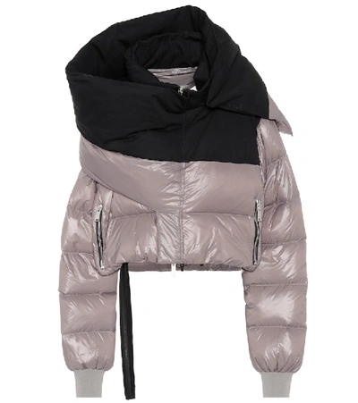 Ben Taverniti Unravel Project Short Down Jacket With Warp Panel In Grey
