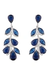 Eye Candy Los Angeles Julie Cubic Zirconia Drop Earrings In Blue