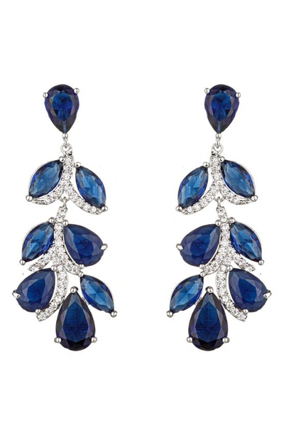 Eye Candy Los Angeles Julie Cubic Zirconia Drop Earrings In Blue