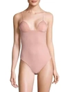 Fleur Du Mal Cupped Bodysuit In Tan