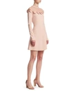 Red Valentino Ponte Jersey And Soft Point D Esprit Dress In Nude