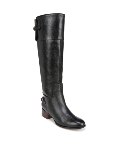 Franco Sarto Jazrin Wide Calf Riding Boots In Black Leather