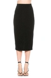 Alexia Admor Jayden Studded Velvet Midi Skirt In Black