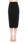 Alexia Admor Jayden Studded Velvet Midi Skirt In Navy