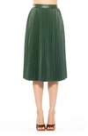 Alexia Admor Luca High Waist Pleated Faux Leather Skirt In Emerald