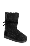 Muk Luks Clementine Faux Fur Boot In Ebony Marl