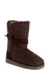 Muk Luks Clementine Faux Fur Boot In Chocolate Chip Marl