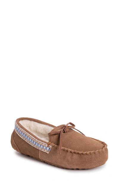 Muk Luks Jane Indoor/outdoor Slipper With Wool Blend Lining In Caramel