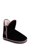 Muk Luks Macee Suede Slipper Bootie With Wool Blend Lining In Ebony