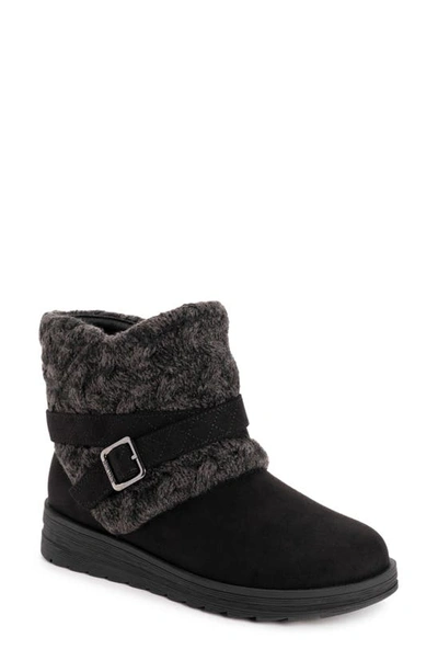 Muk Luks Natalie Naomi Sweater Bootie In Black ModeSens