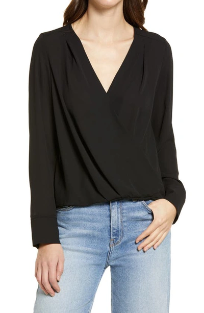Halogen Cross Front Blouse In Black