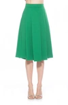 Alexia Admor Theana Flare Pleat Midi Skirt In Green