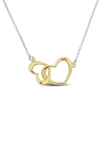 Delmar Double Heart Necklace In Yellow Gold