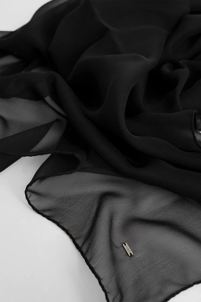 Saint Laurent Woman Black Scarves