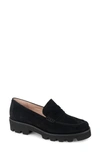Patricia Green Vince Lug Sole Penny Loafer In Black