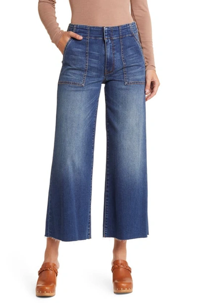 Kut From The Kloth Meg Fab Ab Raw Hem High Waist Ankle Wide Leg Jeans In Enchant