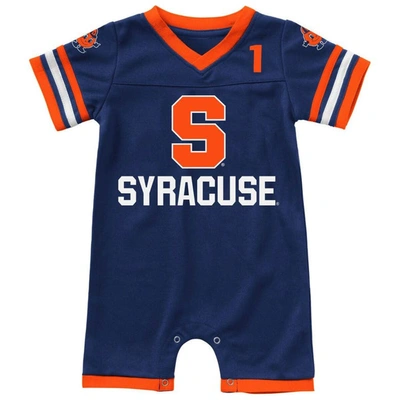 Colosseum Babies' Infant  Navy Syracuse Orange Bumpo Football Romper