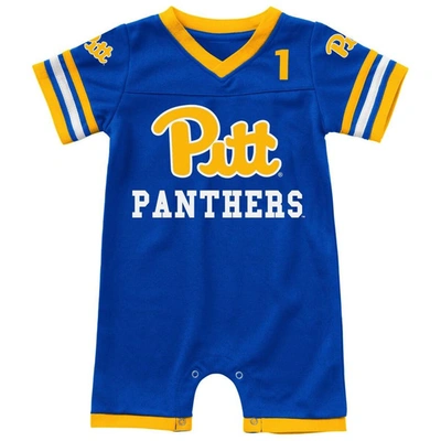 Colosseum Babies' Infant  Royal Pitt Panthers Bumpo Football Romper