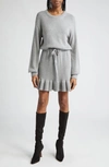 Cinq À Sept Kiana Long Sleeve Sweater Dress In Heather Grey