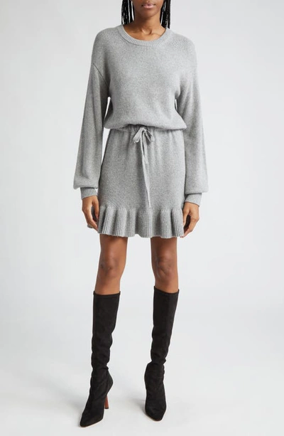 Cinq À Sept Kiana Long Sleeve Sweater Dress In Heather Grey