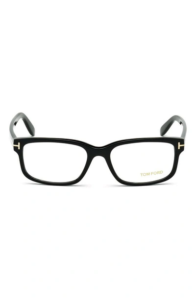 Tom Ford 55mm Blue Light Blocking Glasses In Shiny Black