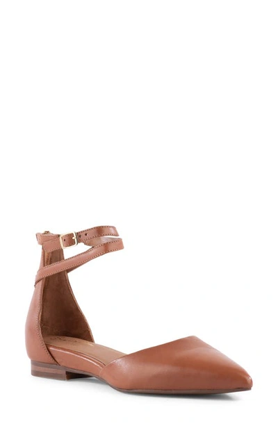 Seychelles Ankle Strap D'orsay Pointed Toe Flat In Tan