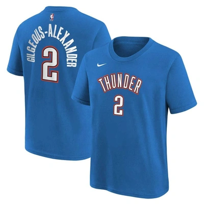 Nike Kids' Youth Shai Gilgeous-alexander White Oklahoma City Thunder Icon Name & Number T-shirt