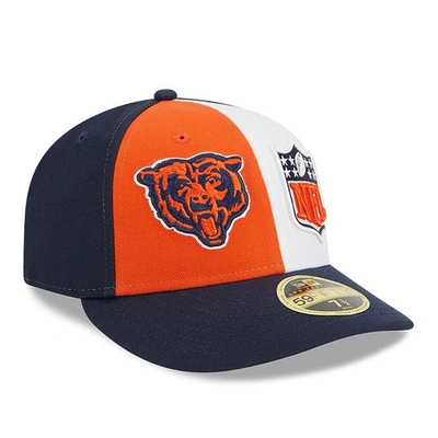 New Era Orange/navy Chicago Bears 2023 Sideline Low Profile 59fifty Fitted Hat