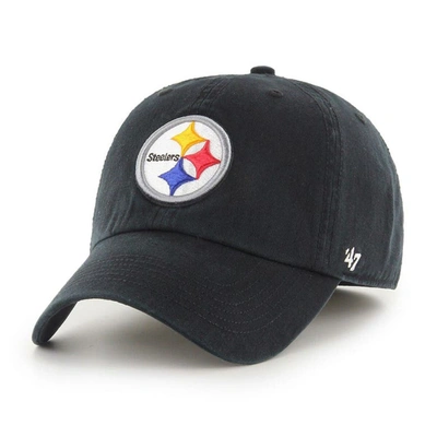 47 ' Black Pittsburgh Steelers Franchise Logo Fitted Hat