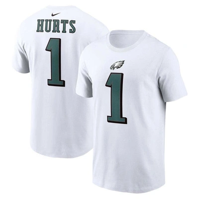 Nike Men's  Jalen Hurts White Philadelphia Eagles Player Name And Number T-shirt