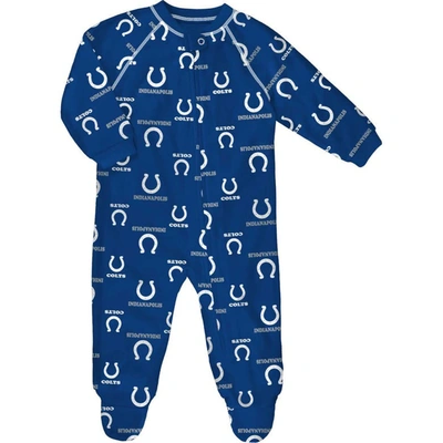 Outerstuff Babies' Infant Royal Indianapolis Colts Allover Print Raglan Full-zip Jumper