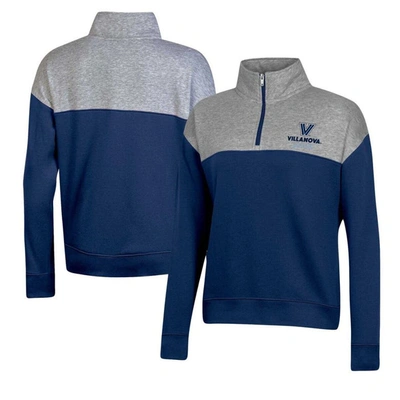 Champion Navy Villanova Wildcats Color-blocked Quarter-zip Sweatshirt