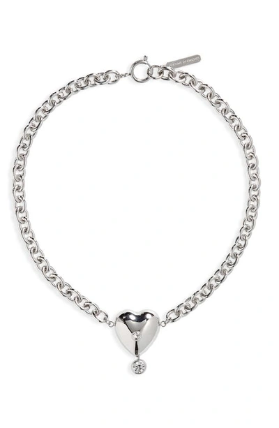 Justine Clenquet Max Heart Pendant Necklace In Silver