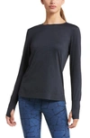 Zella Liana Restore Soft Lite Long Sleeve T-shirt In Black