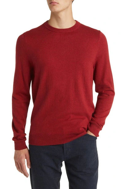 Nordstrom Cotton & Cashmere Crewneck Sweater In Red Cinder