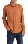 Treasure & Bond Trim Fit Solid Lyocell Button-up Shirt In Rust Argan Oil