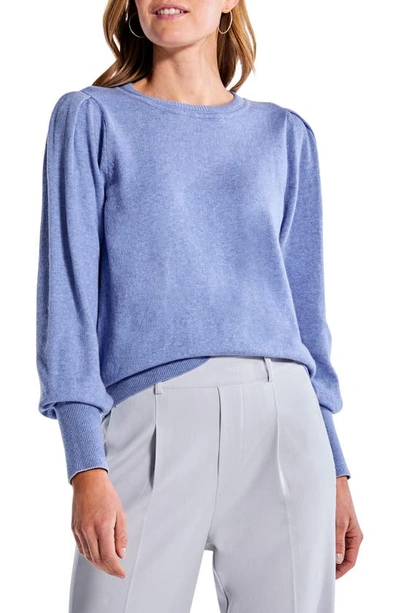 Nic + Zoe Pleat Shoulder Sweater In Iris