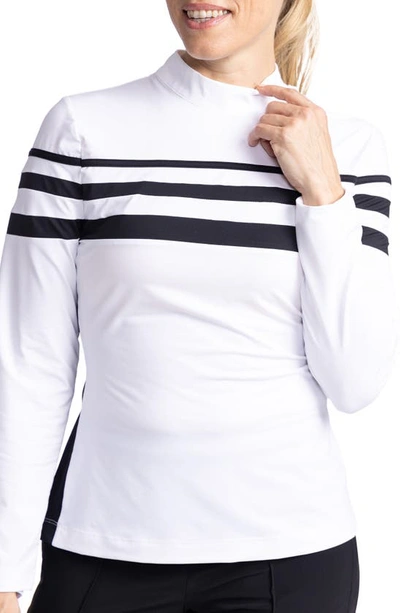 Kinona Winter Rules Long Sleeve Performance Golf Top In White