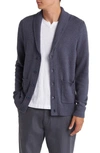 Treasure & Bond Donegal Shawl Collar Cardigan In Navy India Ink Donegal