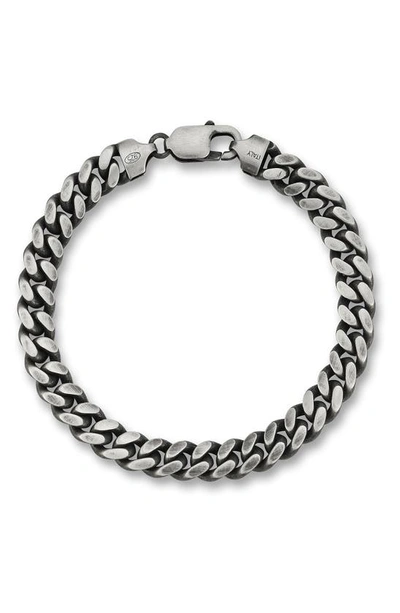 Yield Of Men Oxidized Curb Chain Bracelet In Silver