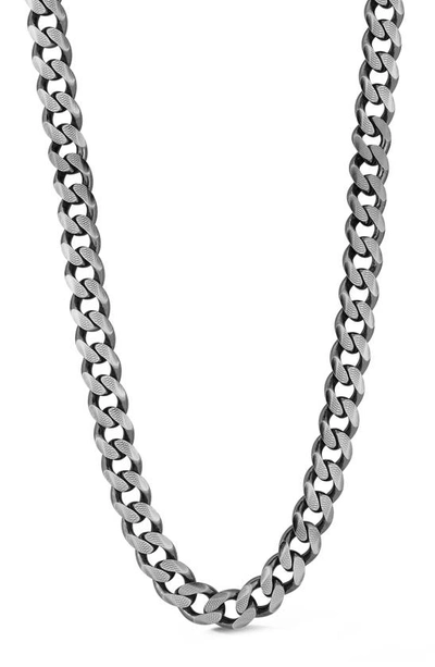 Yield Of Men Oxidized Sterling Silver Curb Link Chain Necklace