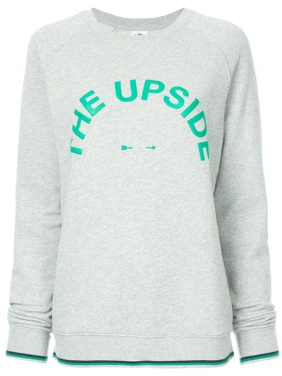 The Upside Sid Logo-print Cotton-jersey Sweatshirt In Grey