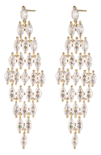 Eye Candy Los Angeles Karla Cz Chandelier Drop Earrings In Gold