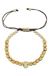 Eye Candy Los Angeles Oliver Leopard Adjustable Bracelet In Gold
