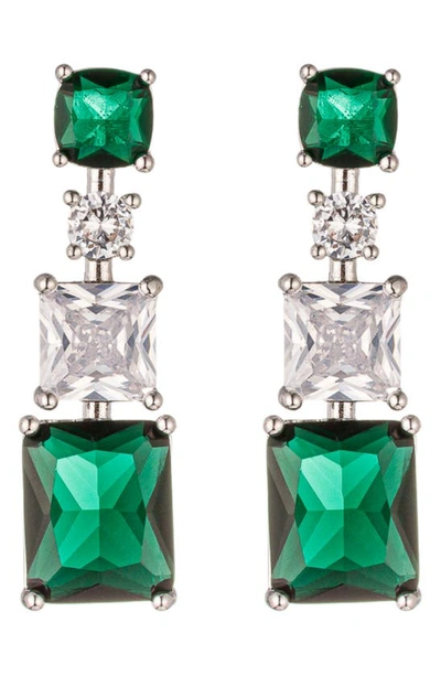 Eye Candy Los Angeles Maja Cubic Zirconia Drop Earrings In Green