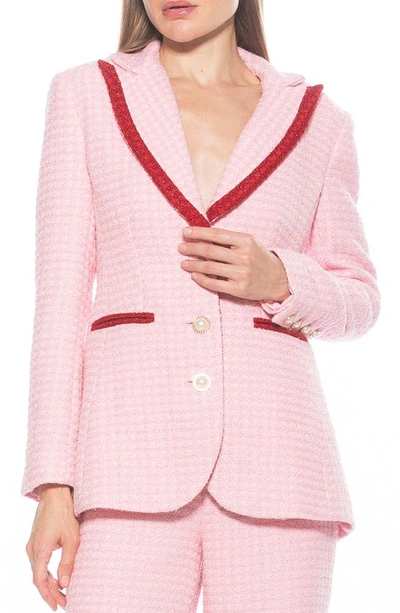 Alexia Admor Myra Tweed Blazer In Pink