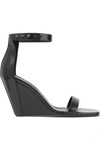 Rick Owens Woman Leather Wedge Sandals Black