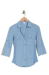 James Perse Three-quarter Sleeve Button-up Shirt In Delta