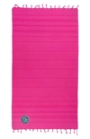 Linum Home Textiles Summer Fun Horoscope Pestemal Beach Towel In Pretty Pink Capricorn
