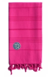 Linum Home Textiles Summer Fun Horoscope Pestemal Beach Towel In Pretty Pink Virgo